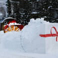 Durchbruch mit Dampflock in St.Moritz